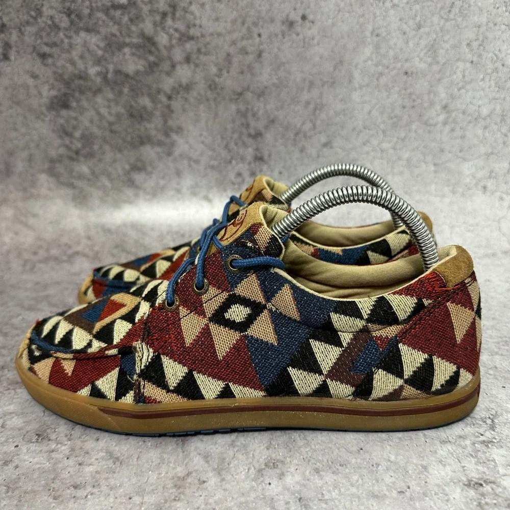 Twisted X Hooey Loper Shoes Mens 8 Multicolor Aztec Canvas WHYC001 Sneaker